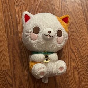Adorable White and Orange Cat Plush Toy